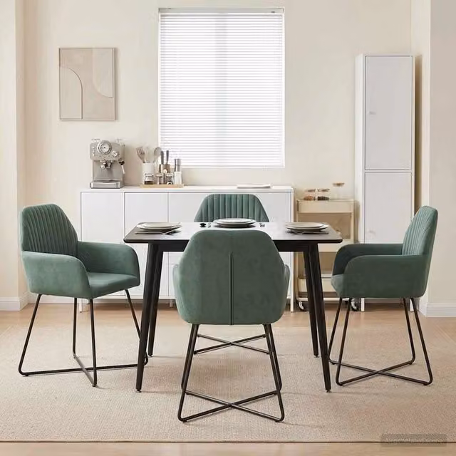 Sedie da pranzo 4 pz Velluto Verde Mare 55 x 50 x 84 cm 3428382