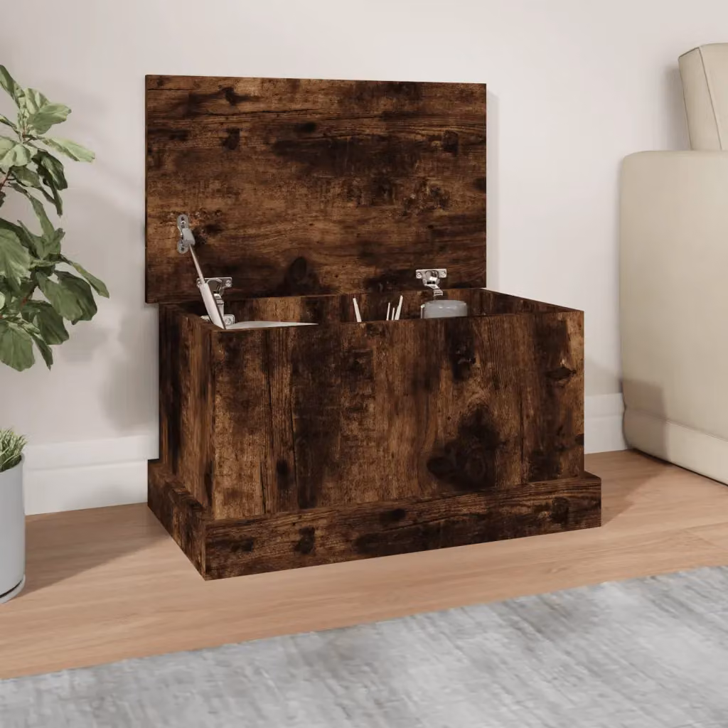 Contenitore moderno vidaXL in legno multistrato e MDF, colore marrone, L 50 cm x P 30 cm x H 28 cm