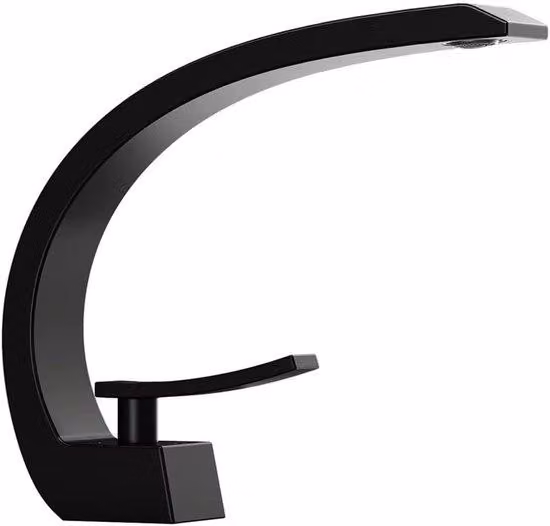 Miscelatore monocomando moderno per bagno, con un'unica colonna - finitura cromata - colore nero