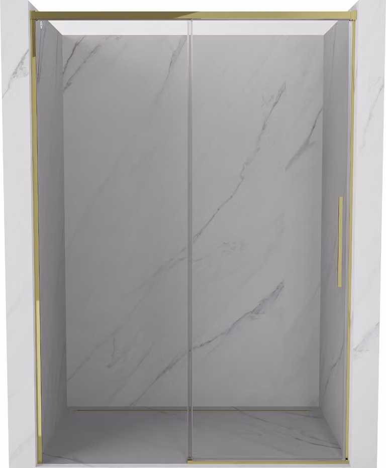 Mexen Rox porta doccia scorrevole 140 cm, trasparente, oro - 8C2-140-000-50-00