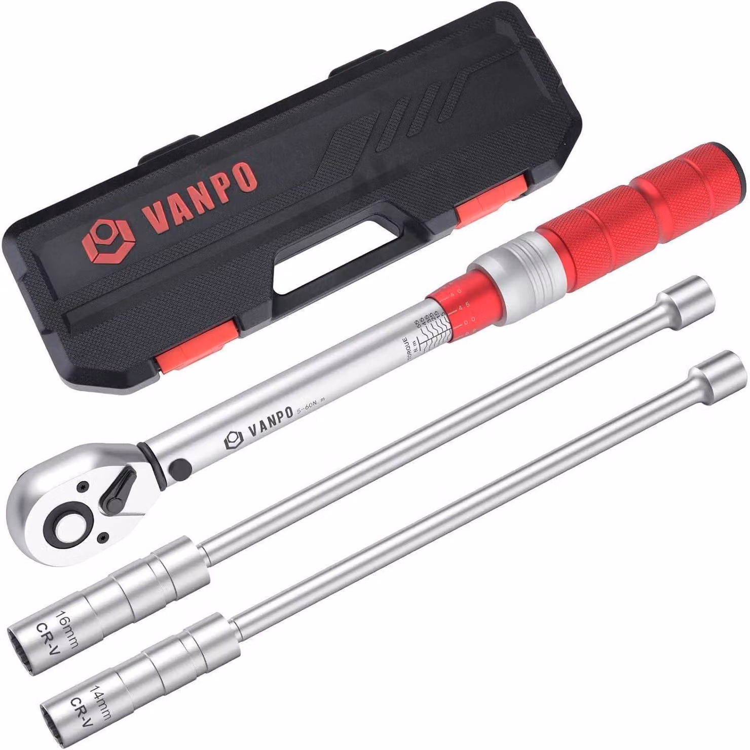 Chiave dinamometrica da 3/8 di pollice, con coppia da 5-60 Nm, dotata di bussola magnetica per candele da 14/16 mm, precisione ±3%