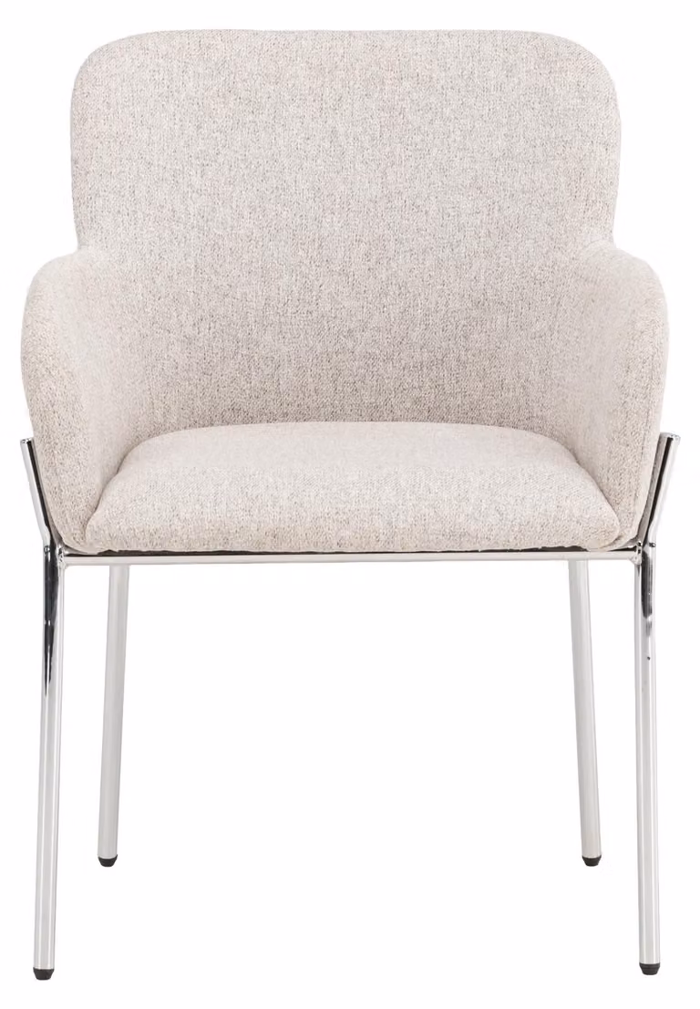 Sedia da pranzo Vätö in tessuto con struttura in metallo - Beige
