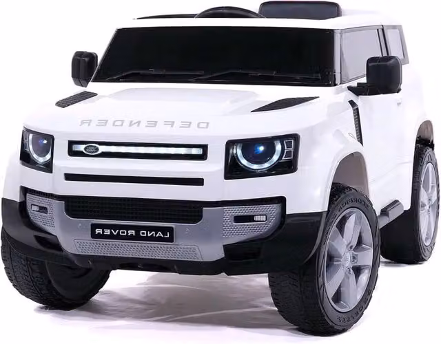 Macchina Elettrica per Bambini Licenza Ufficiale Land Rover Defender 12V 7Ah Bianco