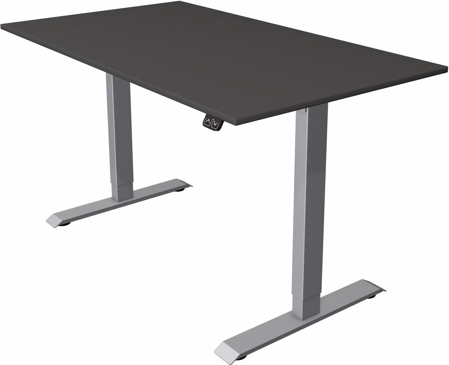 Tavolo da seduti/in piedi Move 1, regolabile elettricamente in altezza fino a 123 cm, LxP 140x80 cm, antracite/argento