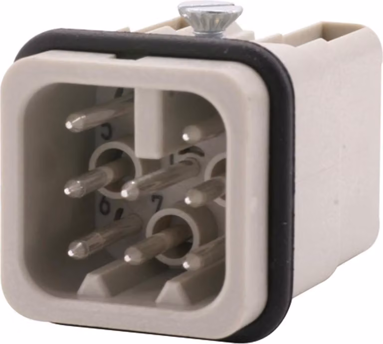 Connettore Harting Han 8D, inserto a molla (M), con sistema di bloccaggio rapido, 8 poli, AC 50V / DC 120V, 10A - 1 pezzo