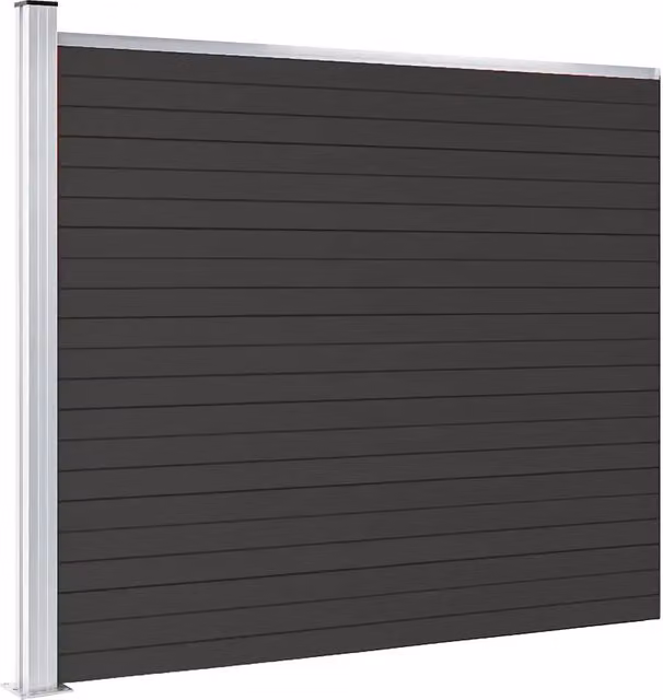 Pannello di Recinzione in WPC 175x146 cm Nero 148985