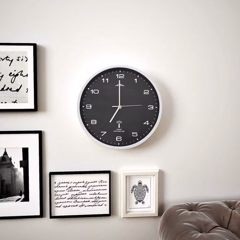 vidaXL Orologio a Parete Radiocontrollato Movimento Quarzo 31 cm Nero