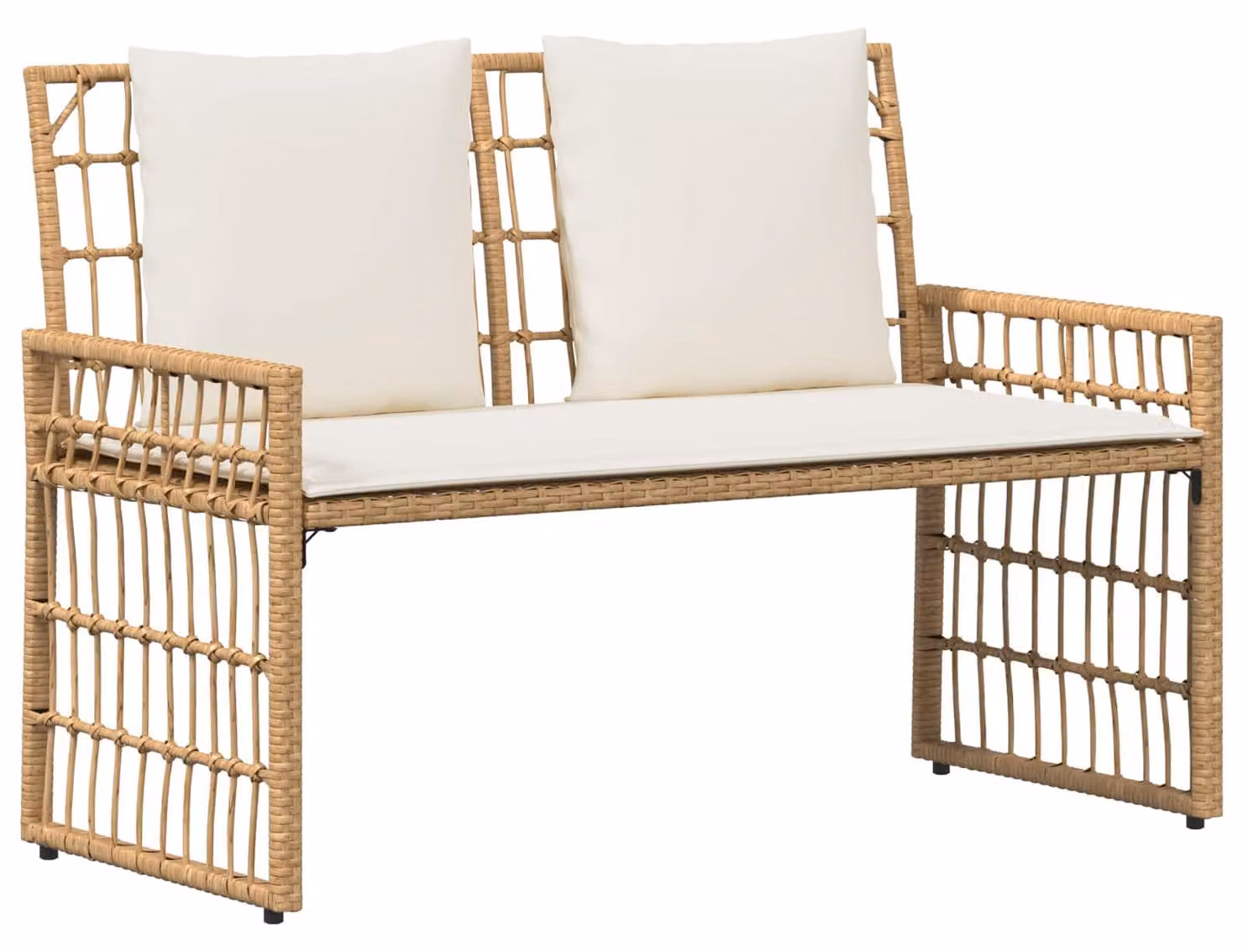 Panchina da esterno Naturale e Crema 116 x 55 x 82 cm