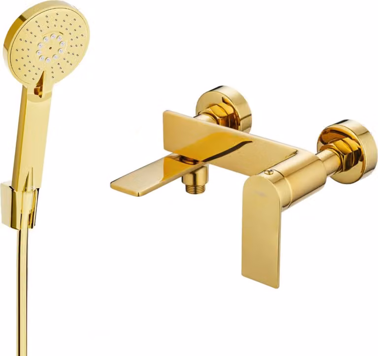Mexen Zero R40 rubinetto da vasca con set doccia, oro - 7113R40-50