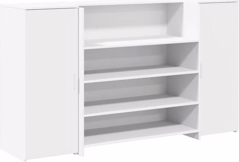 Scrivania per Reception Bianca 180x50x103,5 cm in Legno Massello