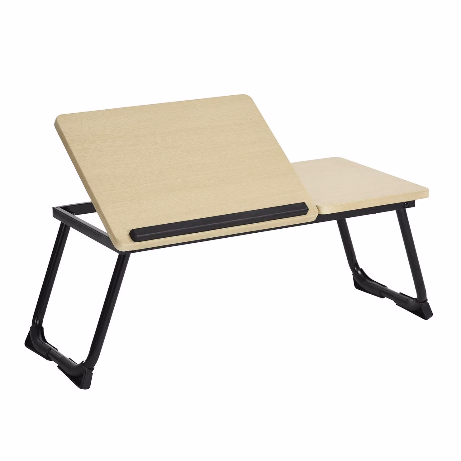 Meubles Cosy Tavolino da letto pieghevole / Supporto per laptop in legno e metallo bianco, nero - MAMIE