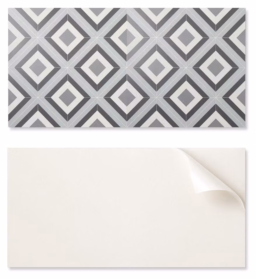 Pannello in vinile adesivo stampato, dimensioni 120x60 cm, motivo geometrico a rombi