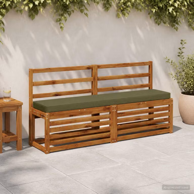 Set di 2 cuscini per panchina vidaXL in poliestere verde con rivestimento rimovibile e resistente ai raggi UV