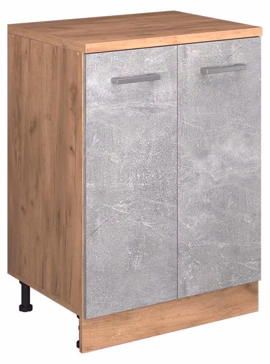 Mobile cucina sottotetto Vicco R-Line Calcestruzzo 60 cm senza inclinazione con 2 ante, Model 61758
