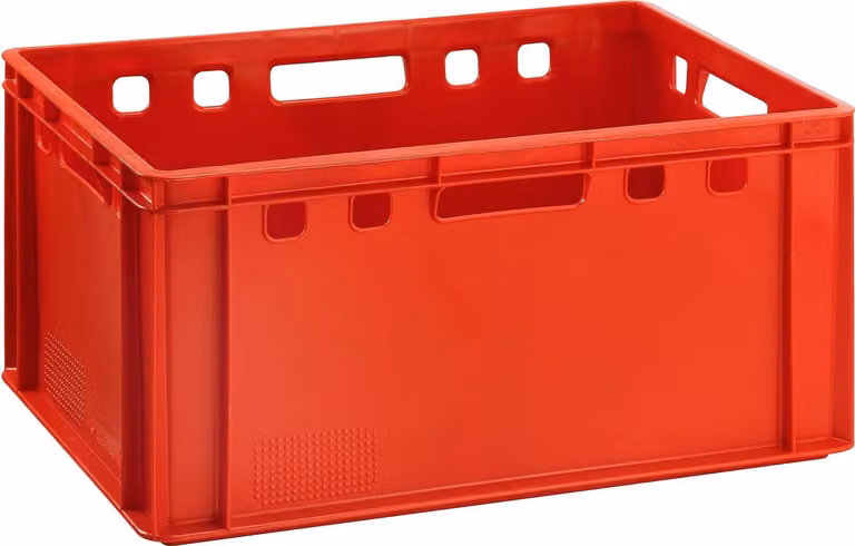 Cassa per carne Euro, cassa di stoccaggio, cassa di trasporto E3 standard, colore rosso (1xE3 rosso)