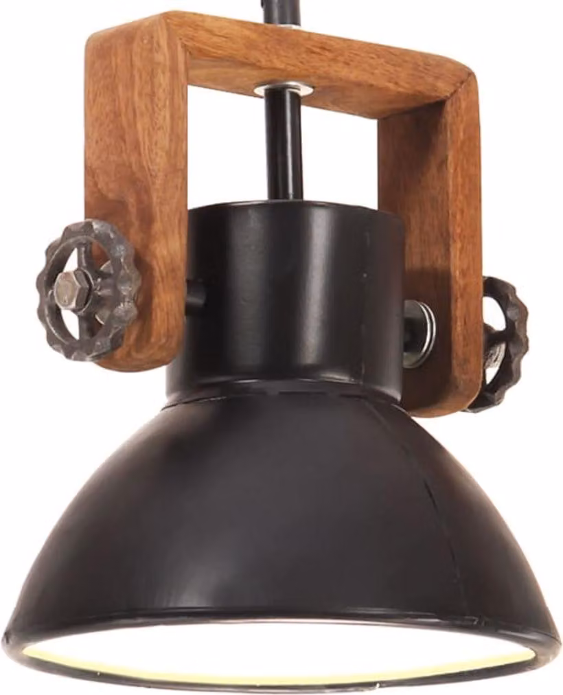 vidaXL Lampada a sospensione in stile industriale 25 W nero rotonda 19 cm E27