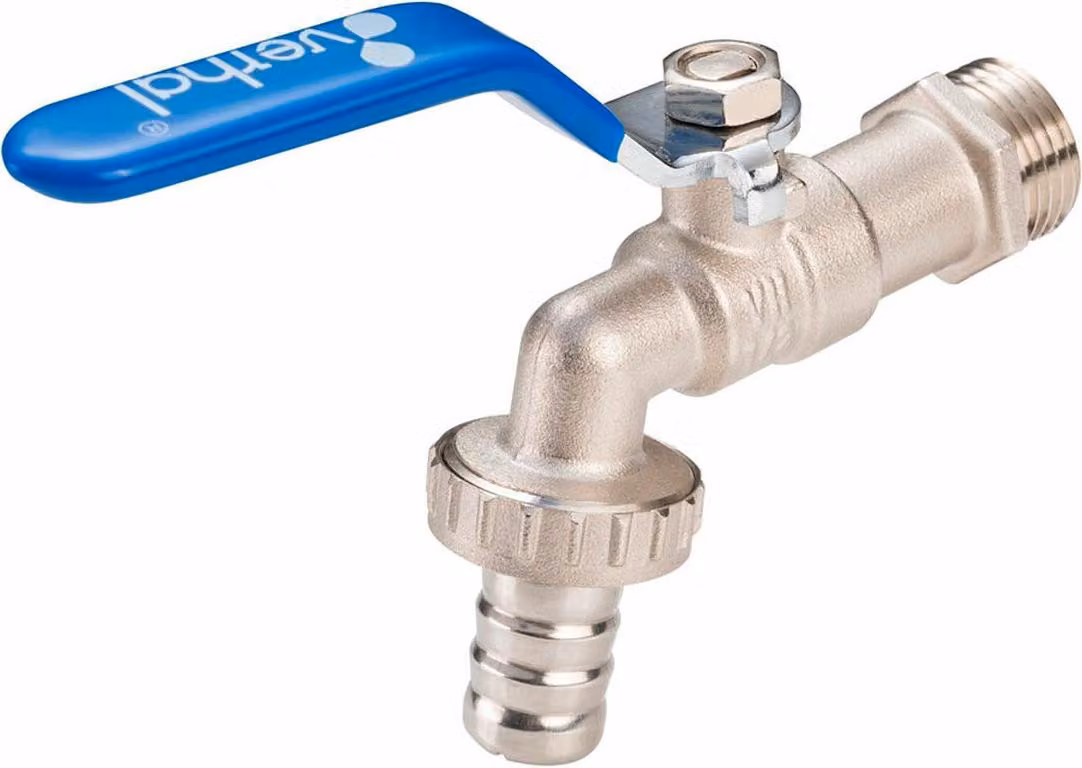 Rubinetto Verhal 1/2" x 3/4" cromo acciaio inox ottone Teflon