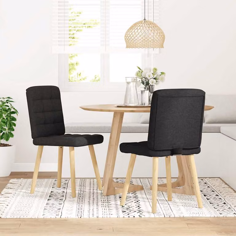 vidaXL Sedie da Pranzo 2 pz Nere in Tessuto