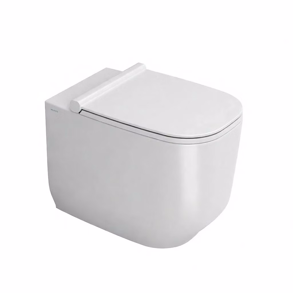 Set di sanitari filomuro WC e bidet in ceramica Ceramiche Dolomite serie ALBA, bianco lucido, con copriwater soft-close – 2