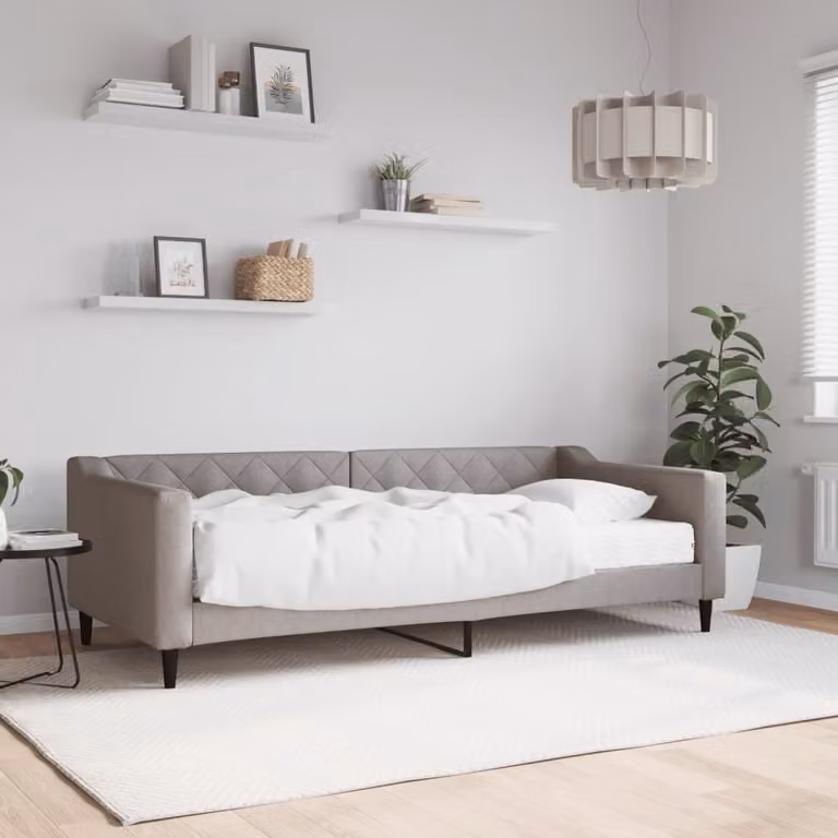 Maison Exclusive - Divano letto con materasso color taupe 90x200 cm in tessuto