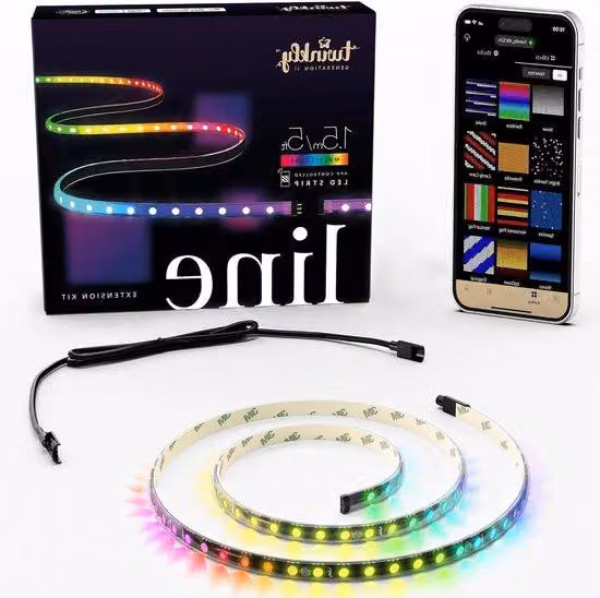 Striscia LED magnetica autoadesiva da 1,5 m, 16 milioni di colori