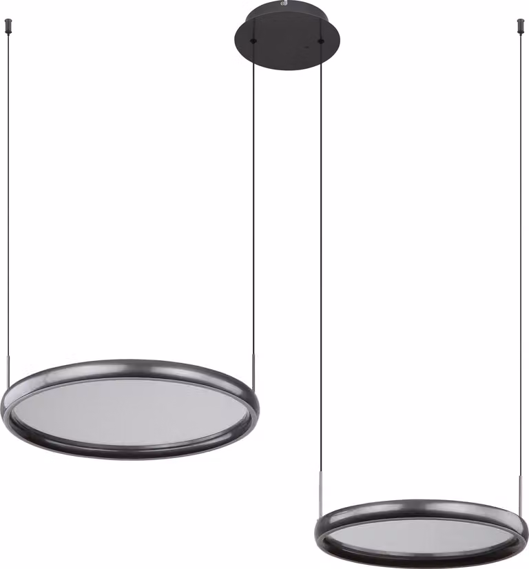 Lampada a sospensione a LED, nera, dimmerabile, telecomando, H 150 cm