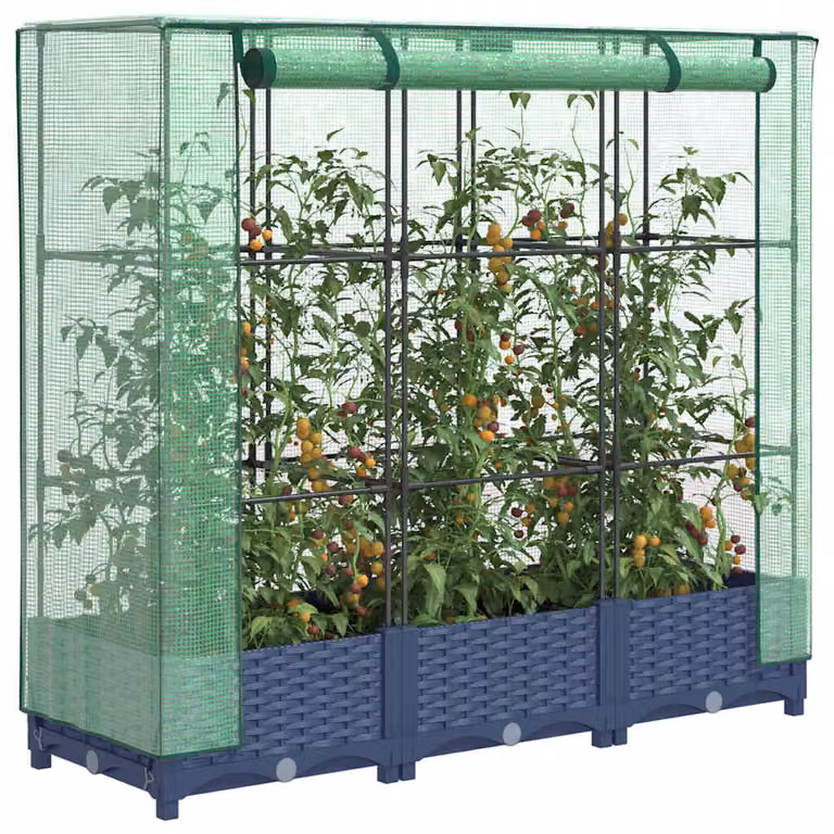 Letto rialzato con copertura per serra effetto rattan vidaXL, L 120 cm x P 40 cm x H 123 cm