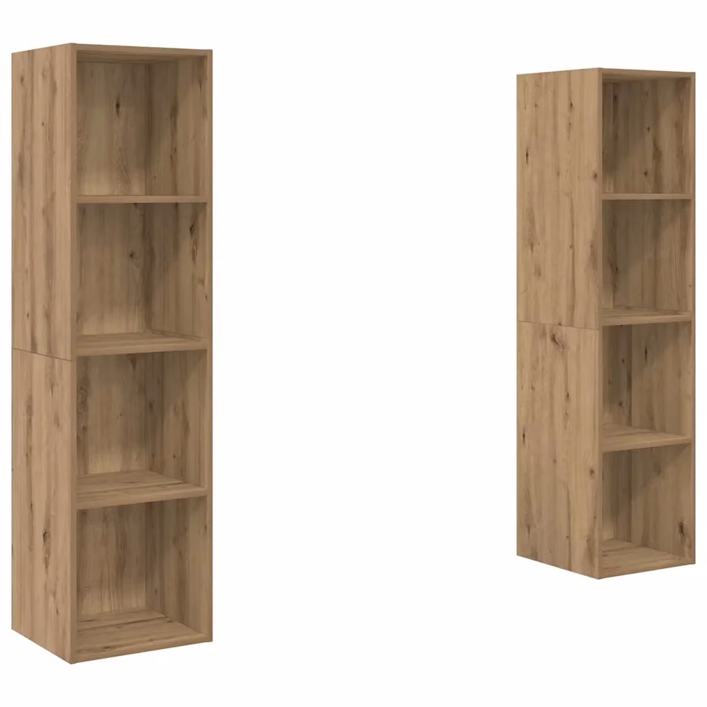 Set di 2 mobili TV moderni vidaXL in legno MDF marrone L/P/H: 37 x 37 x 142,5 cm – 2