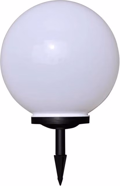 Set di 2 Lampade da Sentiero Solari LED a Sfera con Picchetto, Colore Bianco, Altezza: 40 cm