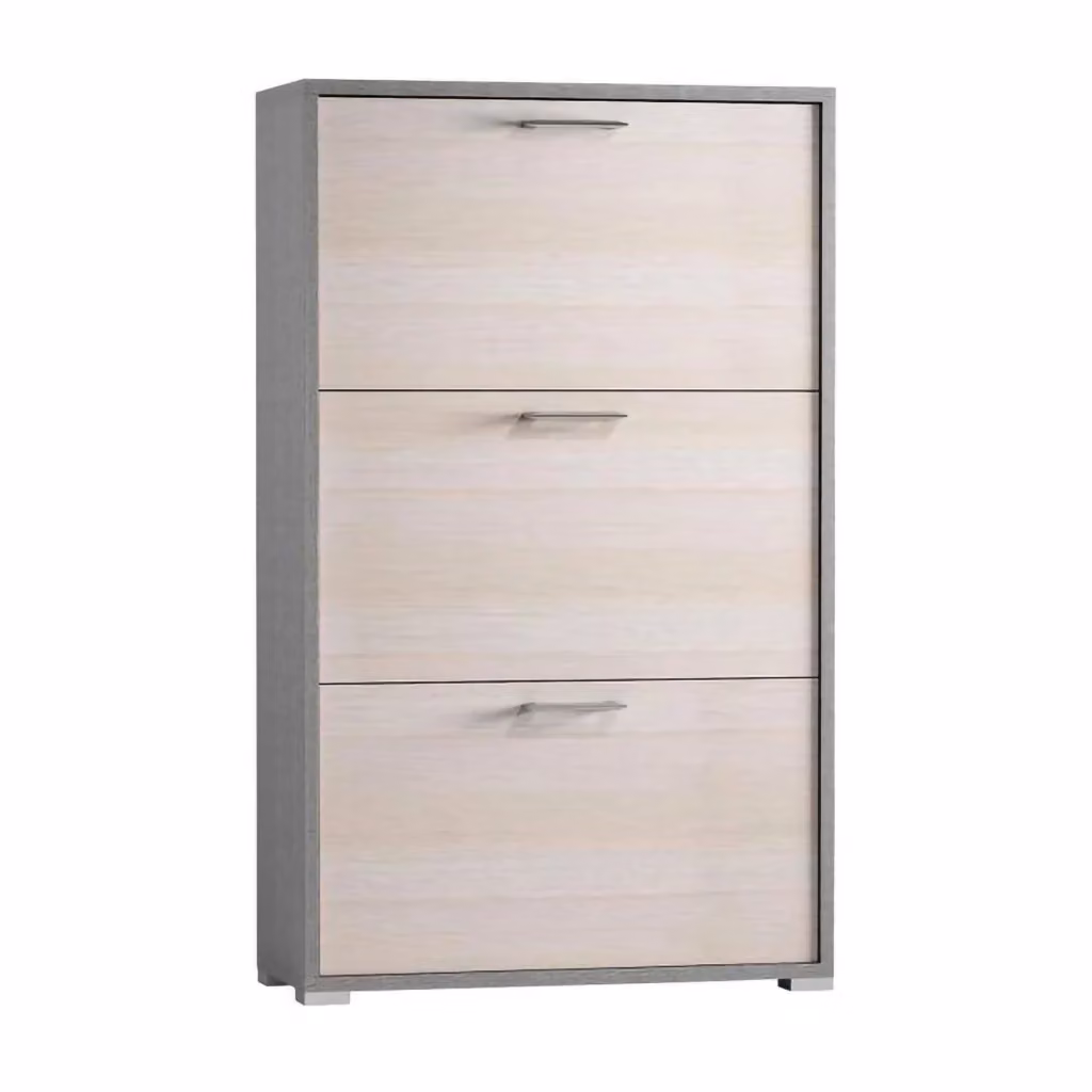Mobile Portascarpe Axinite DMORA in Marrone Larice con scomparti basculanti per 18 paia di scarpe, L: 67 cm, P: 28 cm, H: 112 cm – 2