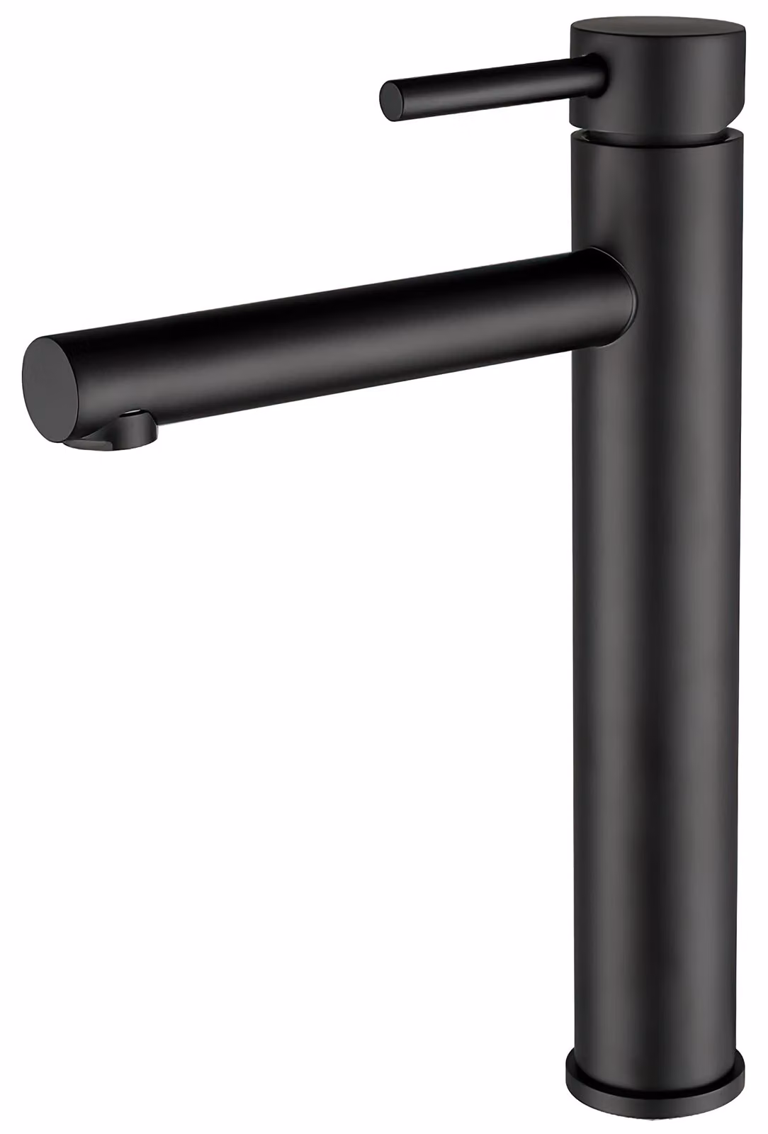 Rubinetto per lavabo, finitura nero opaco, miscelatore monocomando, alto, in ottone