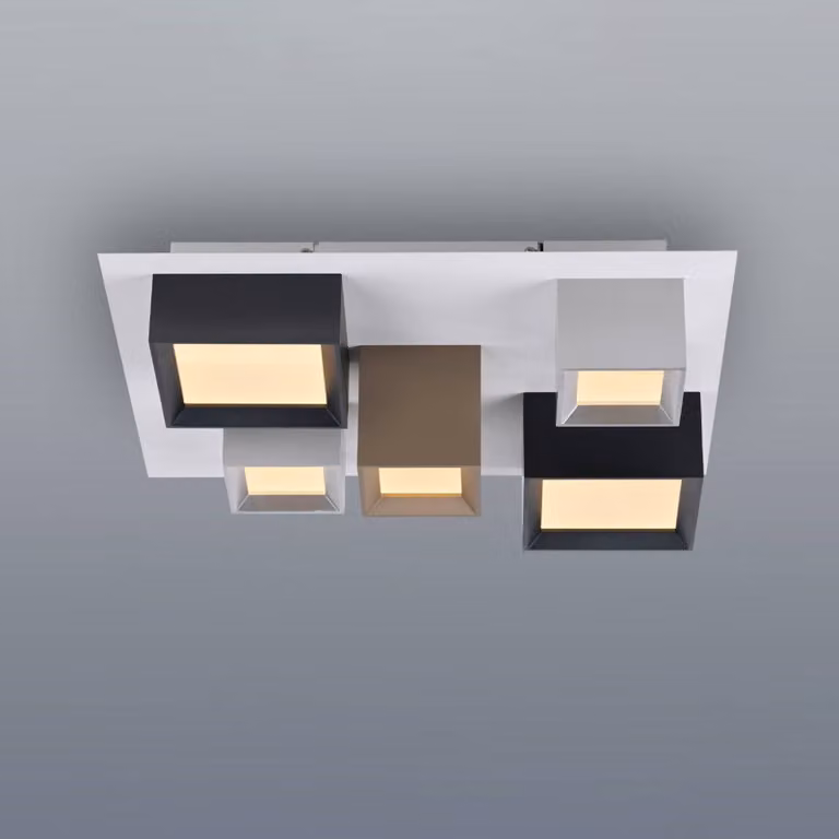 PURE Plafoniera soffitto Manhatten, dimmerabile, Multicolore, Corridoio, Alluminio, Moderno, Plafoniera