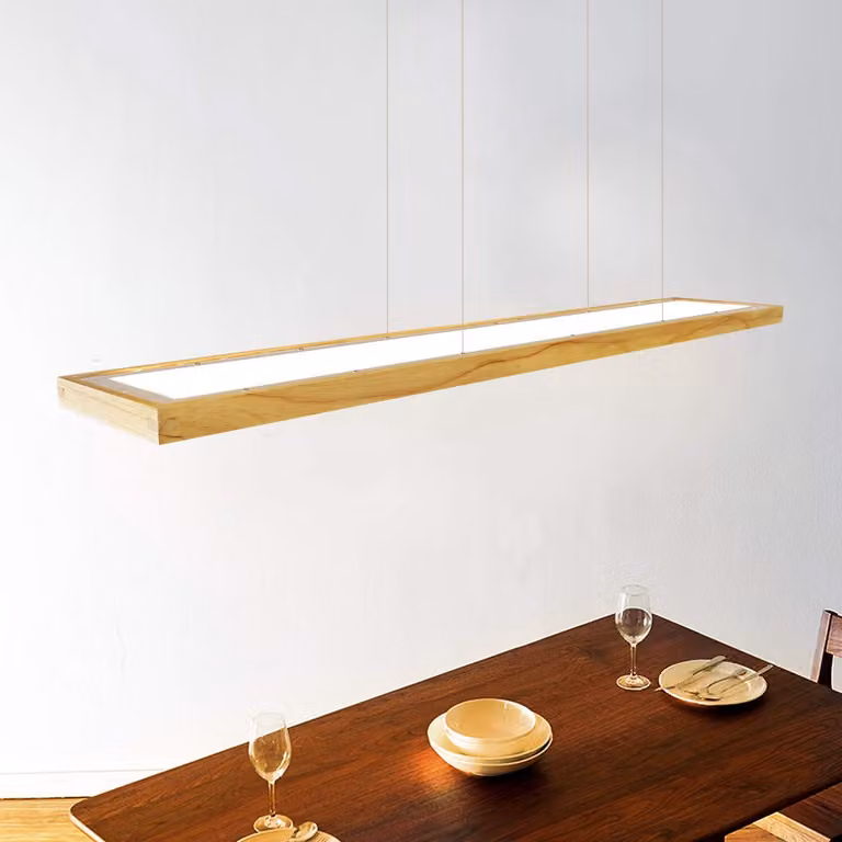 ZMH LED luce a sospensione tavolo da pranzo luce a sospensione legno rustico dimmerabile 40W con telecomando