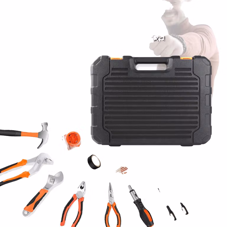 Set di utensili, 102 pezzi, utensili manuali versatili per la casa e il garage, valigetta per utensili, 102 pezzi