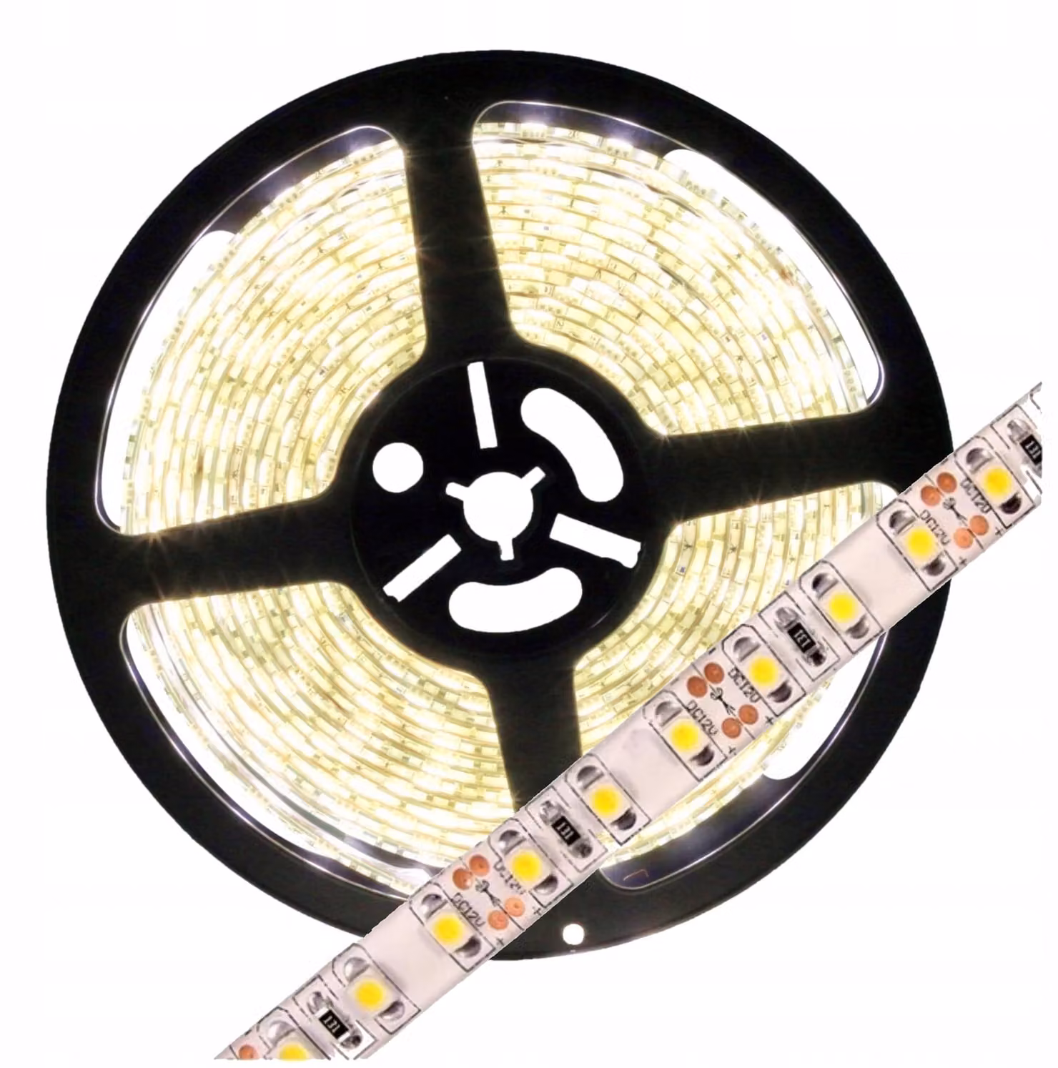 Striscia LED 600 ECO LIGHT IP63 4000K 3000lm 48W 12V 5m COLORE NEUTRO BIANCO