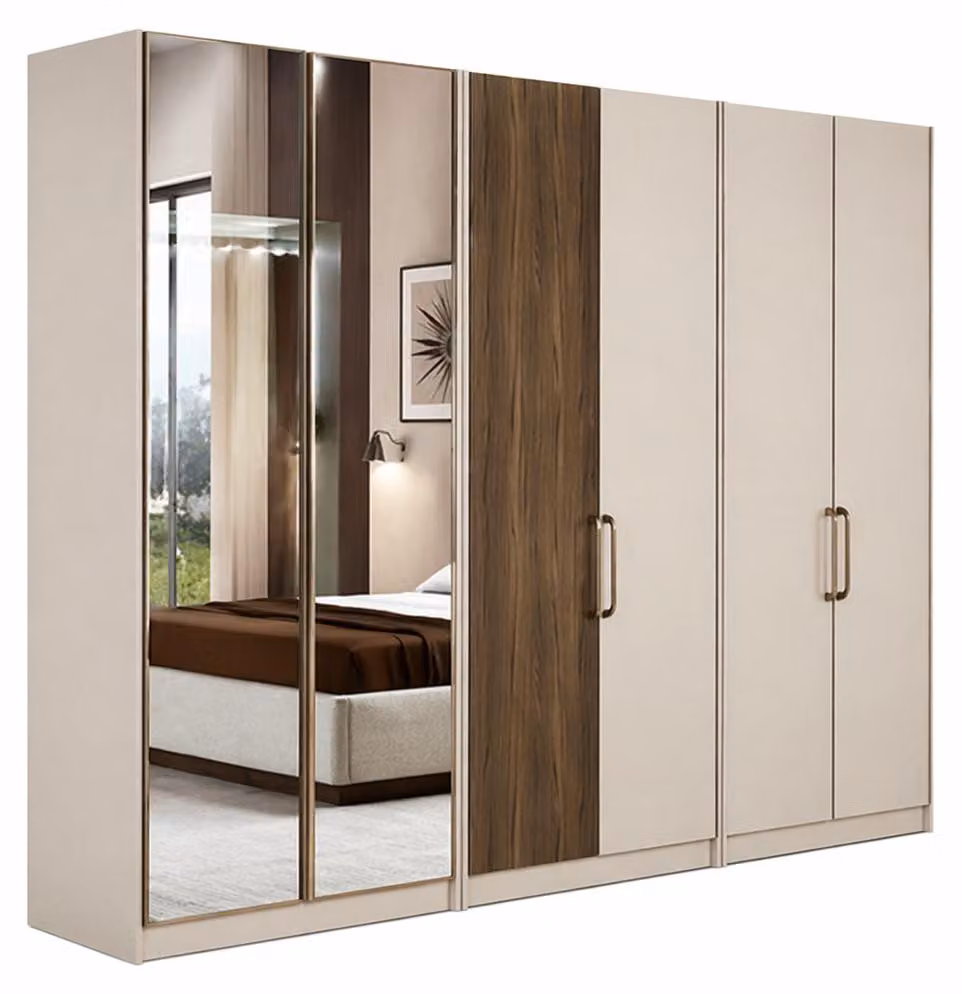 Armadio moderno beige, design per camera da letto
