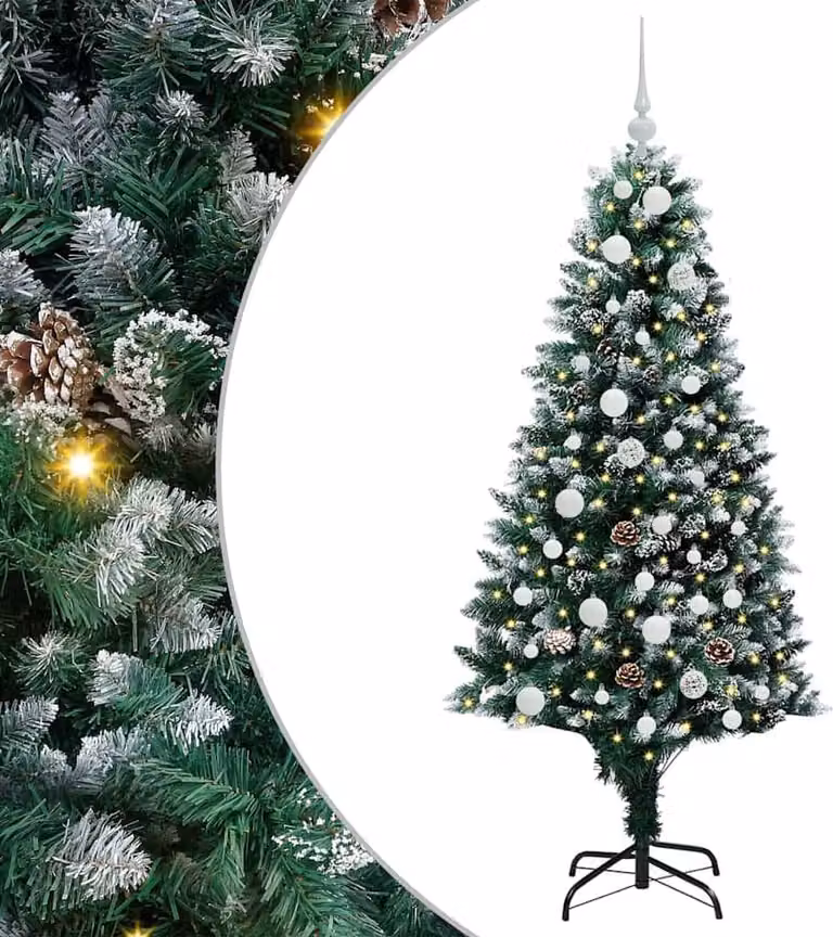 Albero di Natale artificiale con 150 LED Verde 150 cm