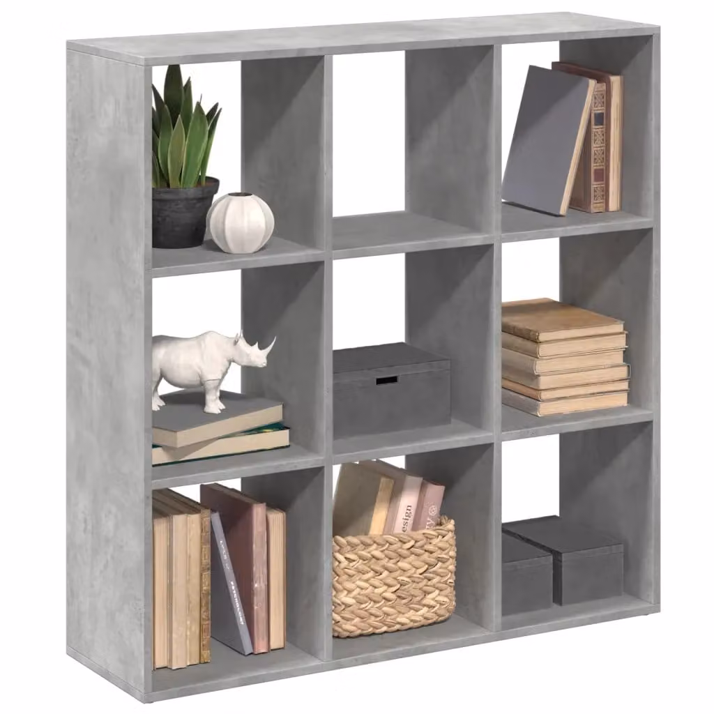Libreria Divisorio Moderna vidaXL Grigio Opaco in MDF L: 102 cm, P: 29 cm, H: 103,5 cm