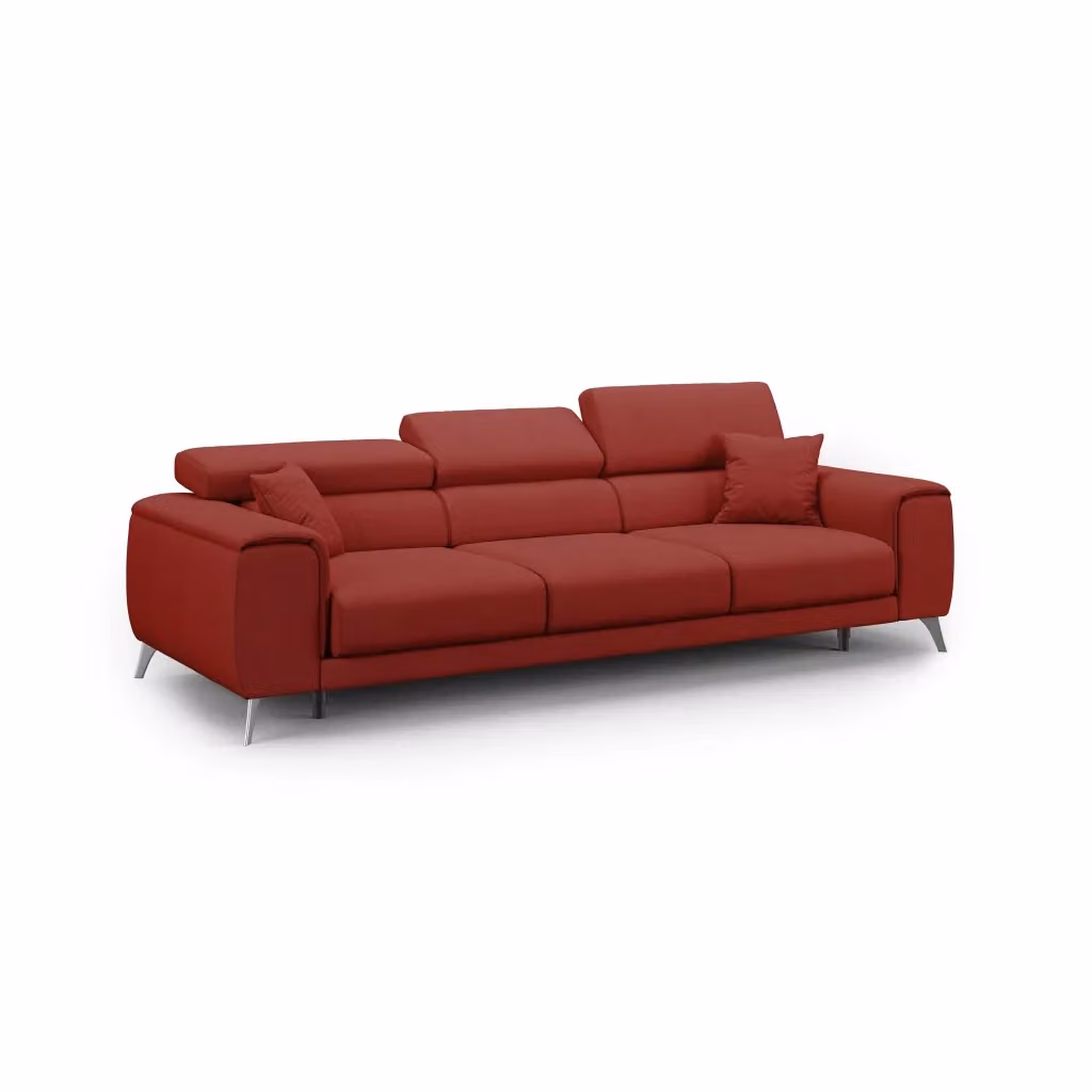 Divano Fusion Divani.Store con 3 sedute allungabili in tessuto smacchiabile rosso L: 260 cm – 2