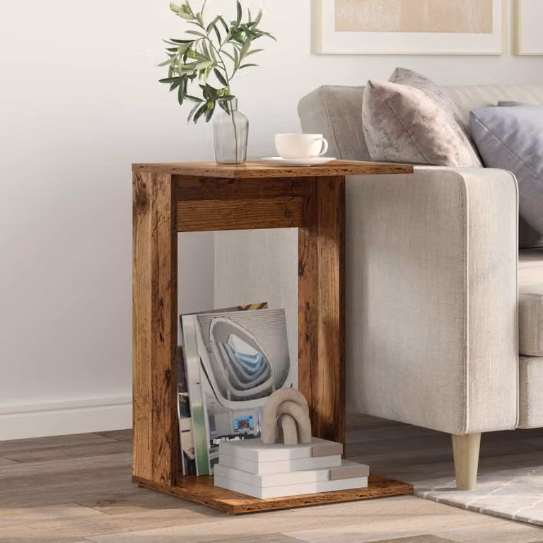 vidaXL Tavolo laterale moderno in legno marrone L/P/H: 40 x 38 x 62,5 cm