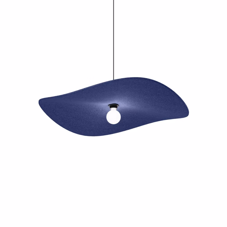 Wever & Ducré Lighting Lampada a sospensione Wave Soft 3.0, dimmerabile, Blu, Soggiorno / Sala da pranzo, Tessuto / Stoffa / Seta, Moderno, Lampada a sospensione