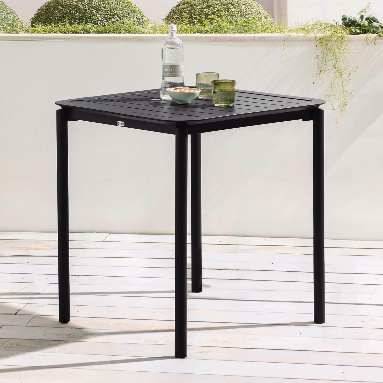 Tavolo da terrazza quadrato (70x70 cm) nero - Oviala Almada