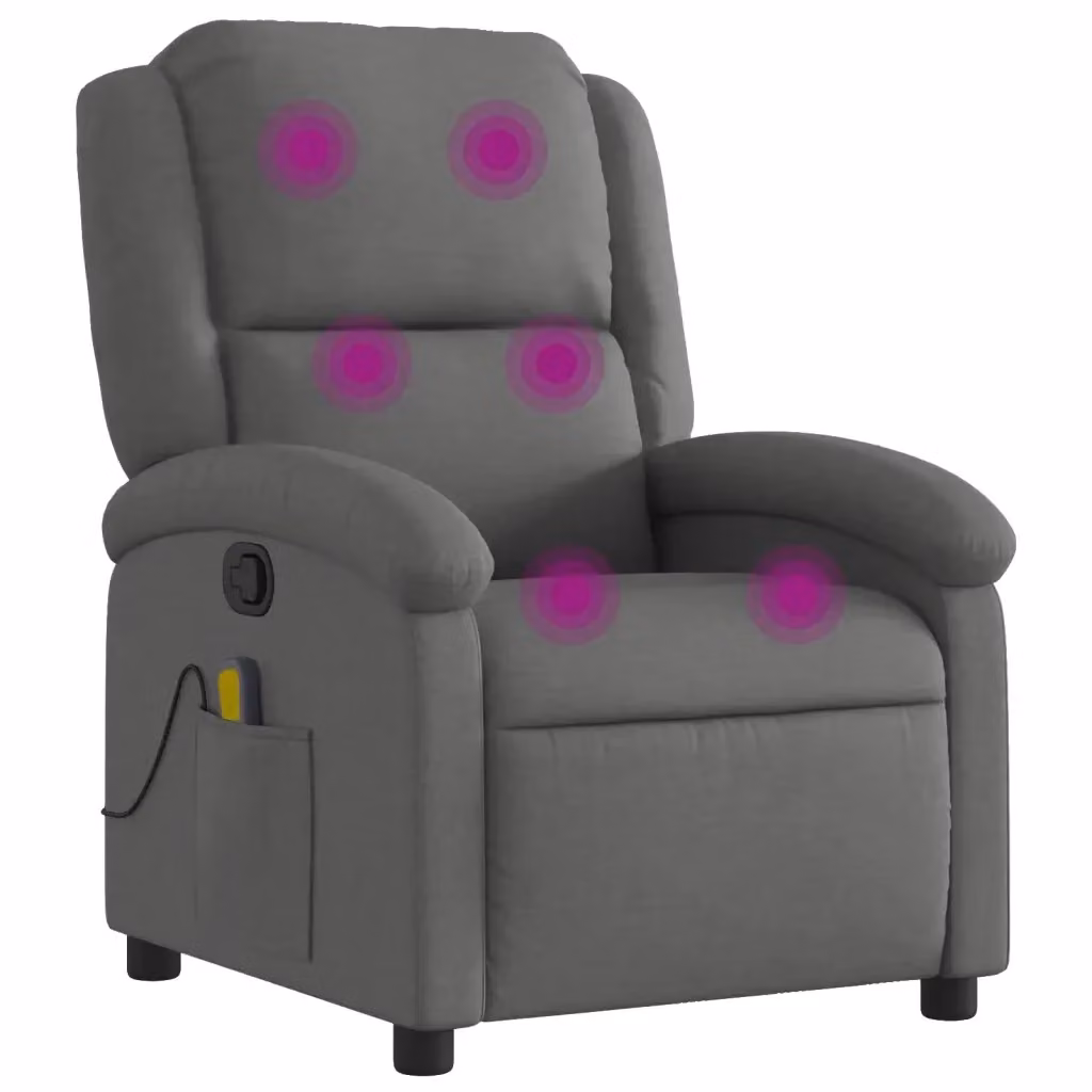 Poltrona Relax Reclinabile vidaXL in Tessuto Grigio con Braccioli e Regolazione Manuale – 2