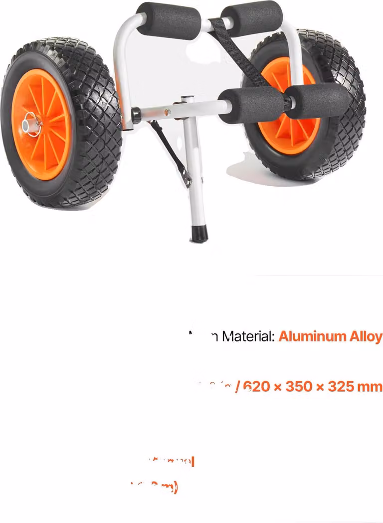Carrello per kayak, portata 90 kg, ruote in gomma rigida, 200 lbs