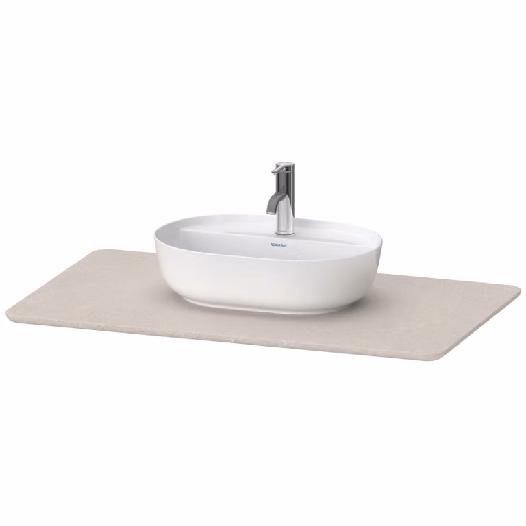 Console en pierre de quartz Duravit Luv LU9469, largeur 988mm, adaptée au meuble sous-lavabo LU9564, LU9569, LU946902525, LU946902525