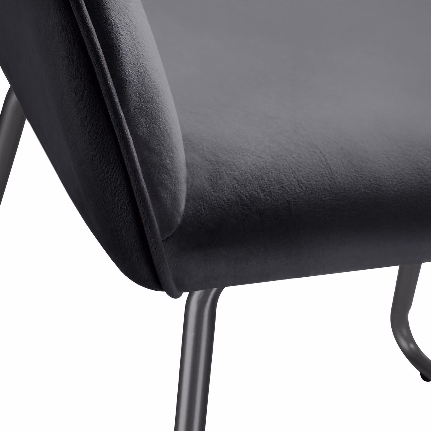 Set di 2 sedie da pranzo Jeane TecTake in velluto nero con struttura a slitta e braccioli – 1