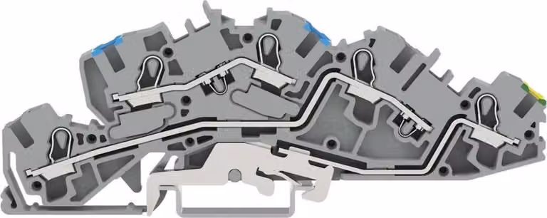 Morsetto per installazioni Wago N/L/PE 6 mm², grigio, 1 pz.