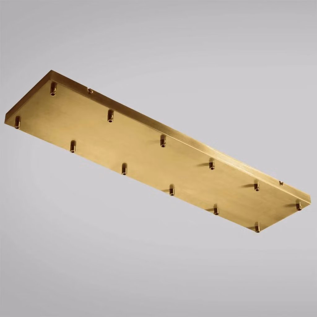 Rosone Rettangolare Ofelia Mini B R/12 Gealuce con 12 Fori in Metallo Ottone Finitura Oro Grado IP20 – 2