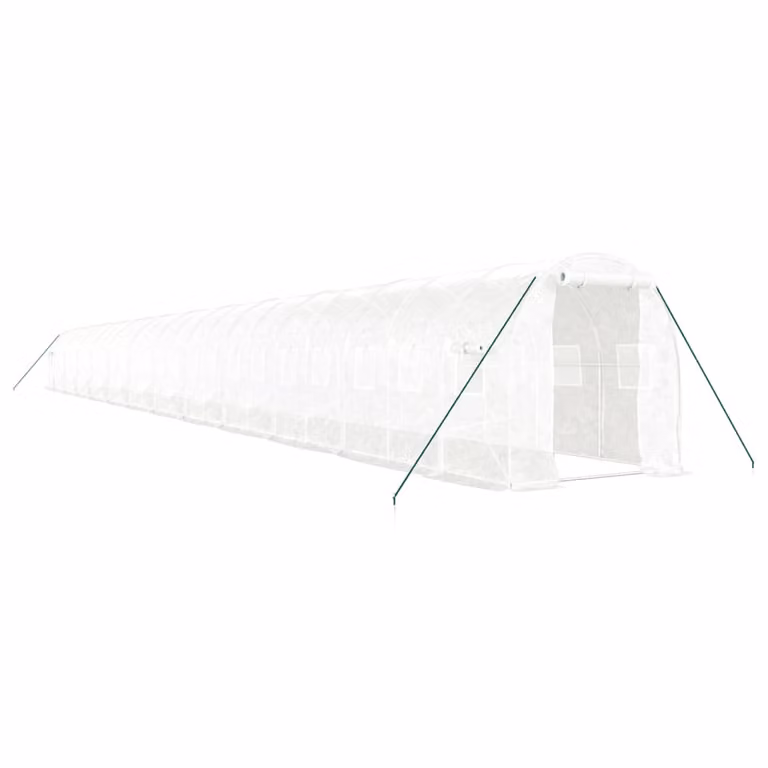 Serra con Telaio in Acciaio Bianco 48 m² 24x2x2 m