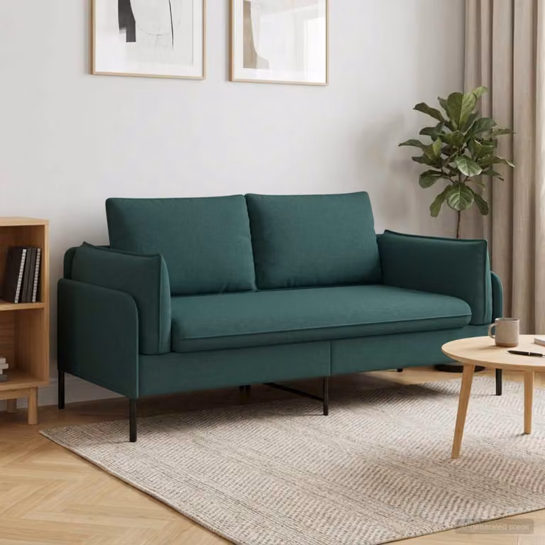 Divano moderno vidaXL in tessuto verde e nero per il tuo soggiorno L/P/H: 188 x 81 x 89 cm